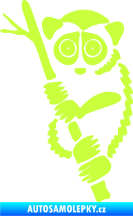 Samolepka Opice 004 levá lemur na stromě limetová