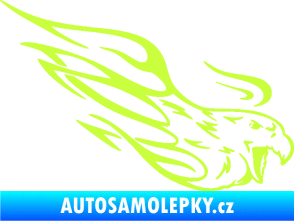 Samolepka Orel 014 pravá s plameny limetová