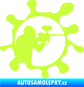 Samolepka Paintball 004 pravá limetová