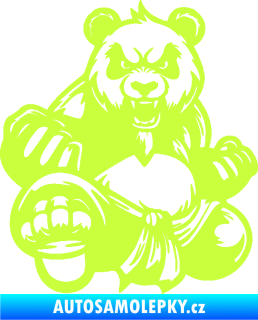 Samolepka Panda 012 levá Kung Fu bojovník limetová