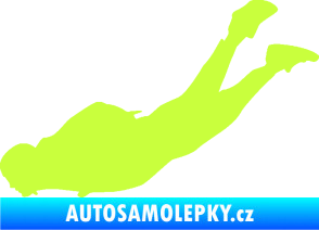 Samolepka Parašutista 003 levá skok z letadla limetová
