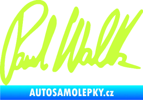 Samolepka Paul Walker 002 podpis limetová