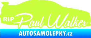 Samolepka Paul Walker 005 RIP limetová