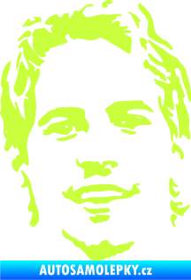 Samolepka Paul Walker 008 levá obličej limetová
