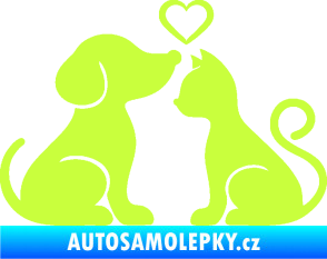 Samolepka Pejsek a kočička 001 levá limetová