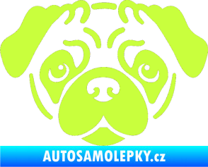 Samolepka Pes 067 Mopsík limetová