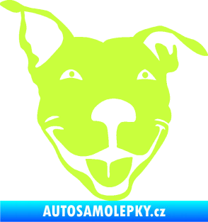 Samolepka Pes 072 pravá Pitbull limetová