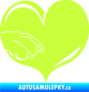 Samolepka Pes 102 levá packa limetová