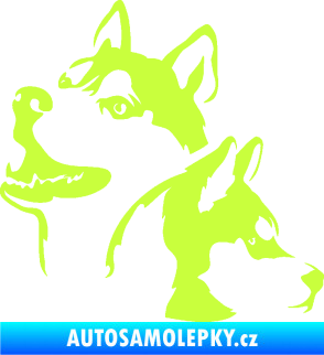 Samolepka Pes 117 levá husky limetová