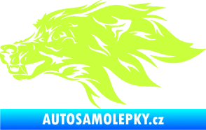 Samolepka Pes 127 levá hlava limetová