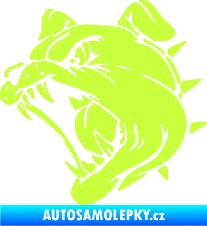 Samolepka Pes 136 levá rozzuřený buldok limetová