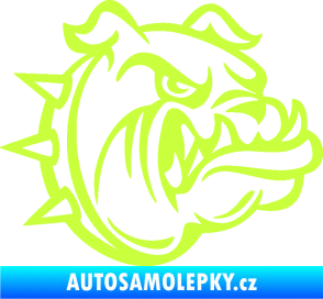 Samolepka Pes 171 pravá rozzuřený buldok limetová