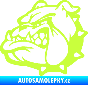 Samolepka Pes 174 levá rozzuřený buldok limetová