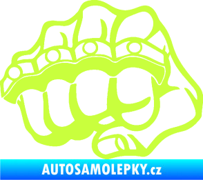 Samolepka Pěst boxer levá limetová