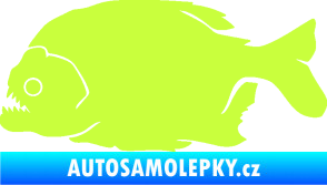 Samolepka Piraňa 001 levá dravá ryba limetová