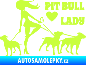 Samolepka Pit Bull lady pravá limetová