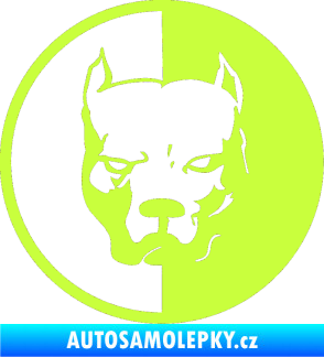 Samolepka Pitbull 001 kruh pravá limetová