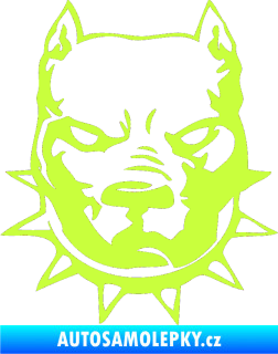 Samolepka Pitbull hlava 002 levá limetová