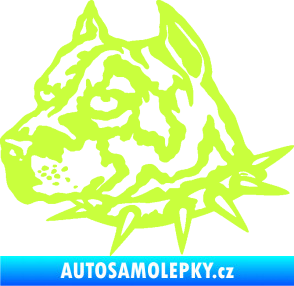 Samolepka Pitbull hlava 006 levá limetová