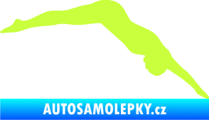Samolepka Plavání 003  pravá skok do vody limetová