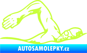 Samolepka Plavání pravá 002  limetová