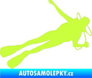 Samolepka Potápěč 004 pravá limetová