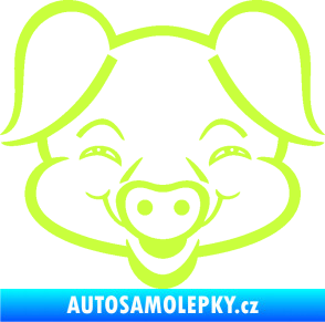 Samolepka Prase 003 veselý čuník limetová