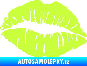 Samolepka Pusa 002 levá otisk rtů limetová