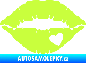 Samolepka Pusa 004 se srdíčkem pravá limetová