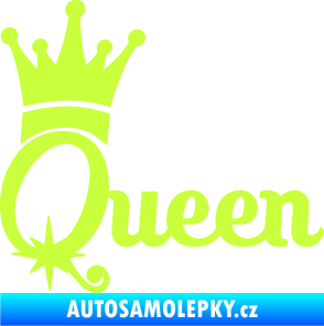 Samolepka Queen 002 s korunkou limetová