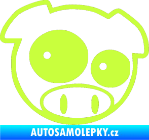 Samolepka Rally pig 001 pravá limetová