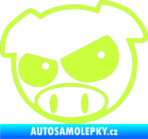 Samolepka Rally pig 002 levá limetová