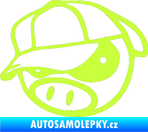 Samolepka Rally pig 003 levá limetová