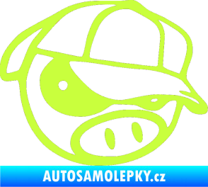 Samolepka Rally pig 003 pravá limetová