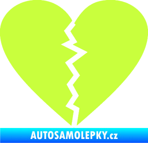 Samolepka Rozbité srdce 001  limetová