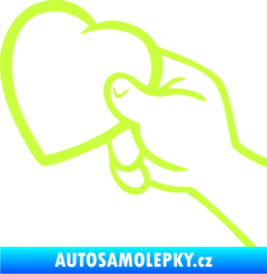 Samolepka Ruka se srdíčkem levá limetová