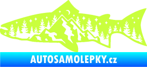 Samolepka Ryba 021 levá noční rybaření limetová