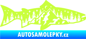 Samolepka Ryba 021 pravá noční rybaření limetová