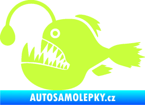 Samolepka Ryba 022 levá mořský ďas s lampičkou limetová