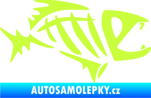 Samolepka Ryba kostra  007 pravá limetová