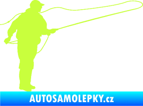 Samolepka Rybář 013 pravá limetová
