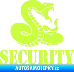 Samolepka Security hlídáno - pravá had limetová