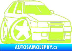 Samolepka Škoda Favorit karikatura pravá limetová