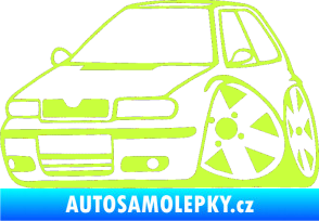 Samolepka Škoda Felicia karikatura levá limetová