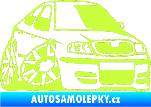 Samolepka Škoda Octavia karikatura pravá limetová