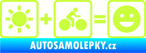 Samolepka Slunce + kolo = veselý smajlík vyjížďka na kole limetová