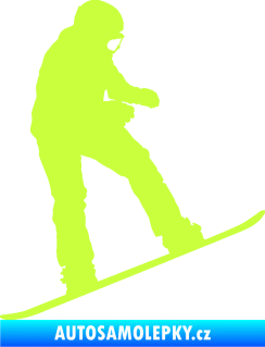 Samolepka Snowboard 030 pravá limetová