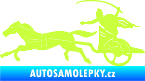 Samolepka Sparťanský bojovník 001 levá bojový vůz s koněm limetová