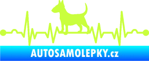 Samolepka Srdeční tep 008 levá pes bulteriér limetová