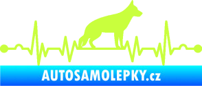 Samolepka Srdeční tep 014 pravá německý ovčák limetová